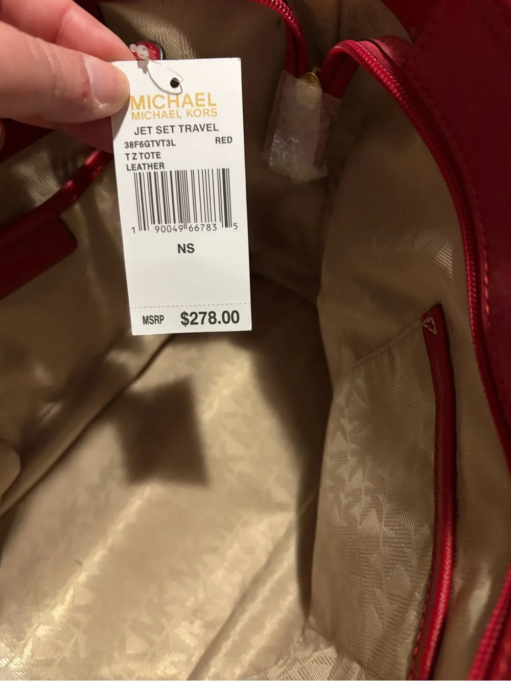 Michael Kors Red Tote Bag